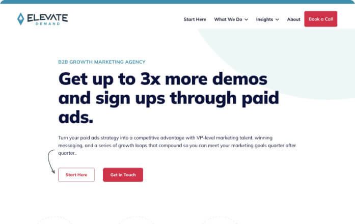 Website Design Customer Elevate Demand V2