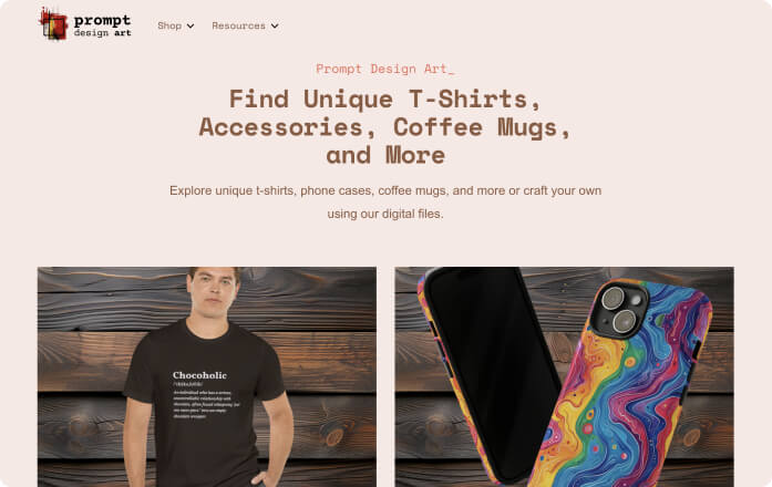 Website Design Customer Prompt Design Art Home Page V2