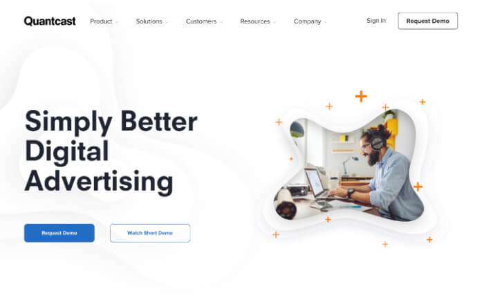 Website Design Customer Quantcast Home Page V2